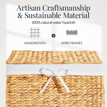 Large Laundry Hamper w/ Lid Removable Liner & Built-in Handles