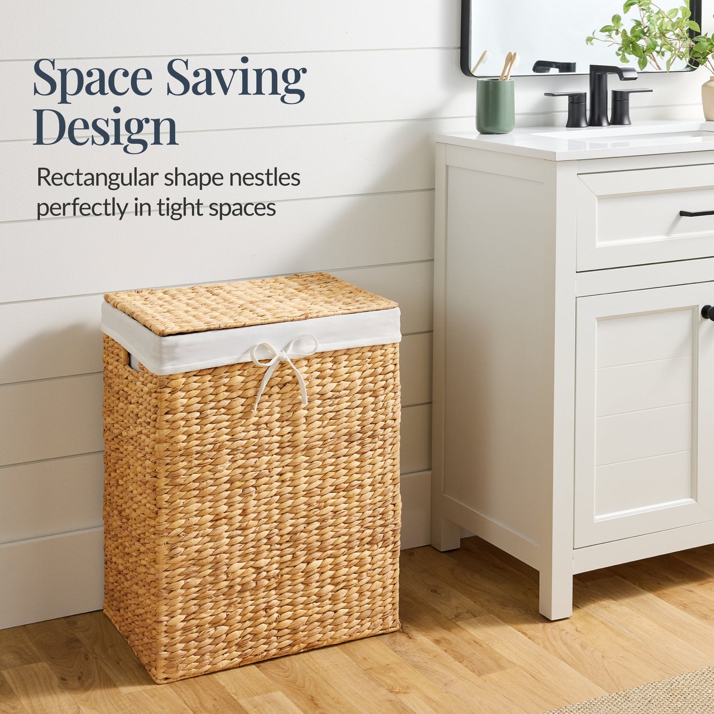 Large Laundry Hamper w/ Lid Removable Liner & Built-in Handles