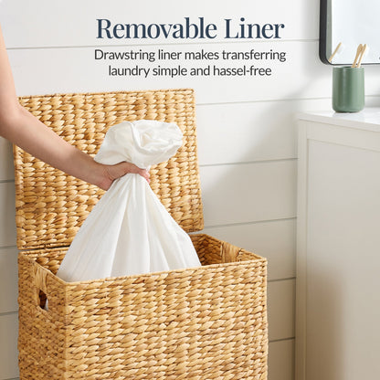 Large Laundry Hamper w/ Lid Removable Liner & Built-in Handles