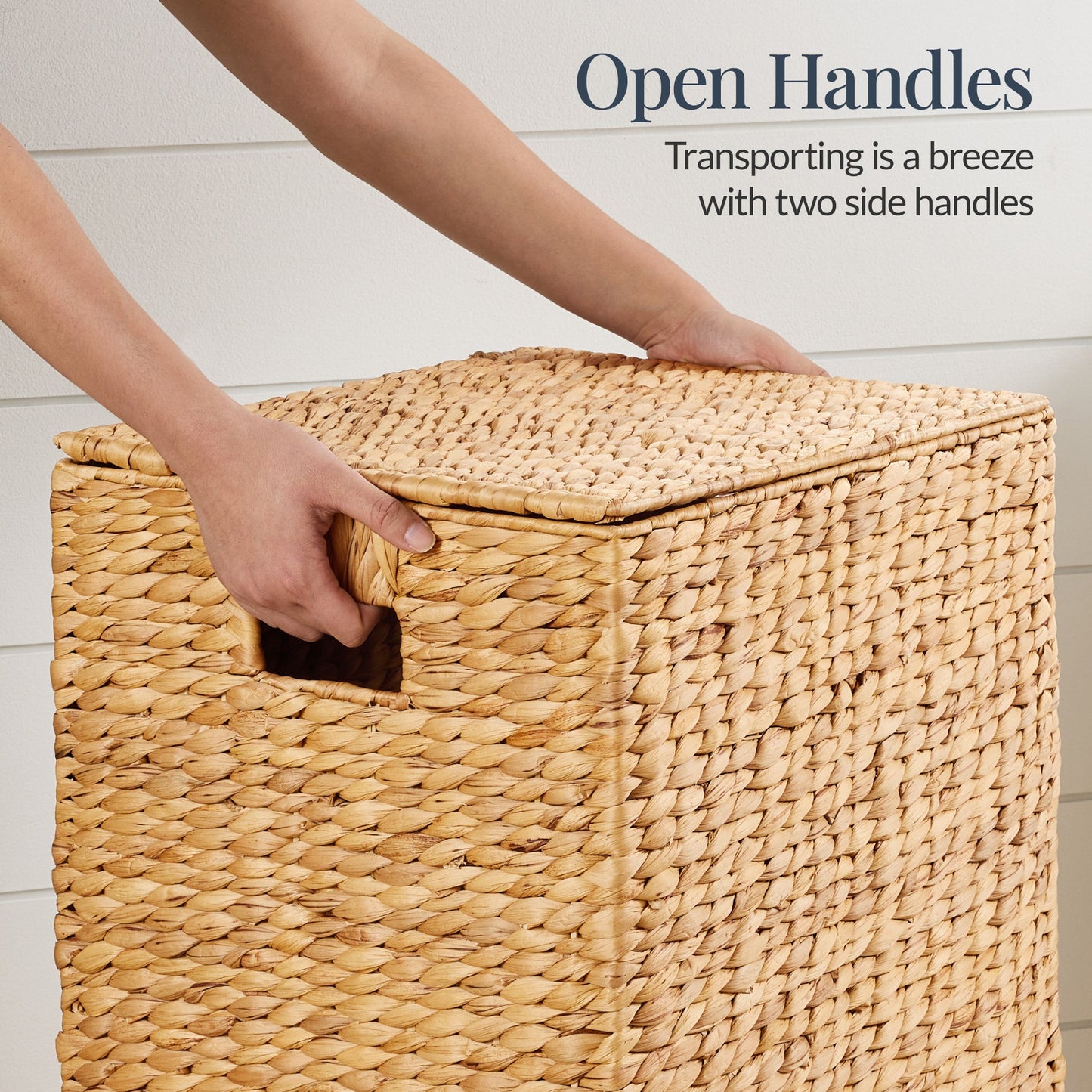 Large Laundry Hamper w/ Lid Removable Liner & Built-in Handles