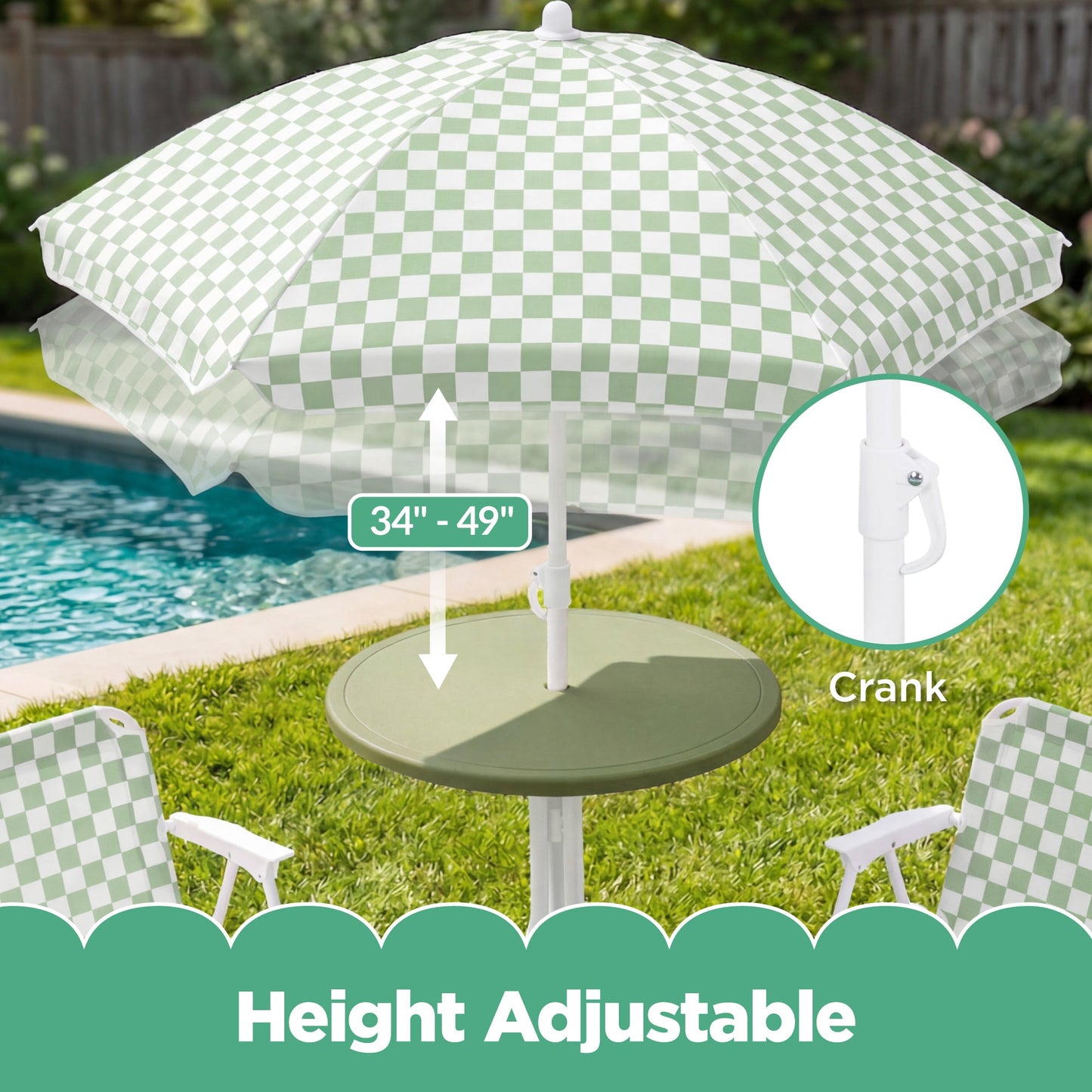Kids Outdoor Table and Chair Set with Umbrella Foldable Toddler Set