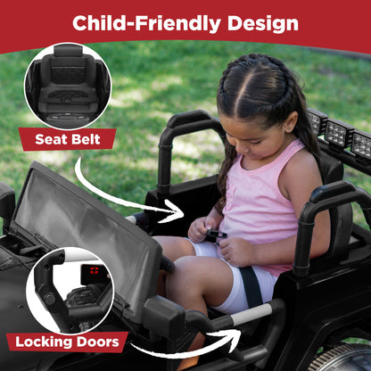 Jumbo 12V Kids Electric Ride On Car with Parent Remote Seat Harness