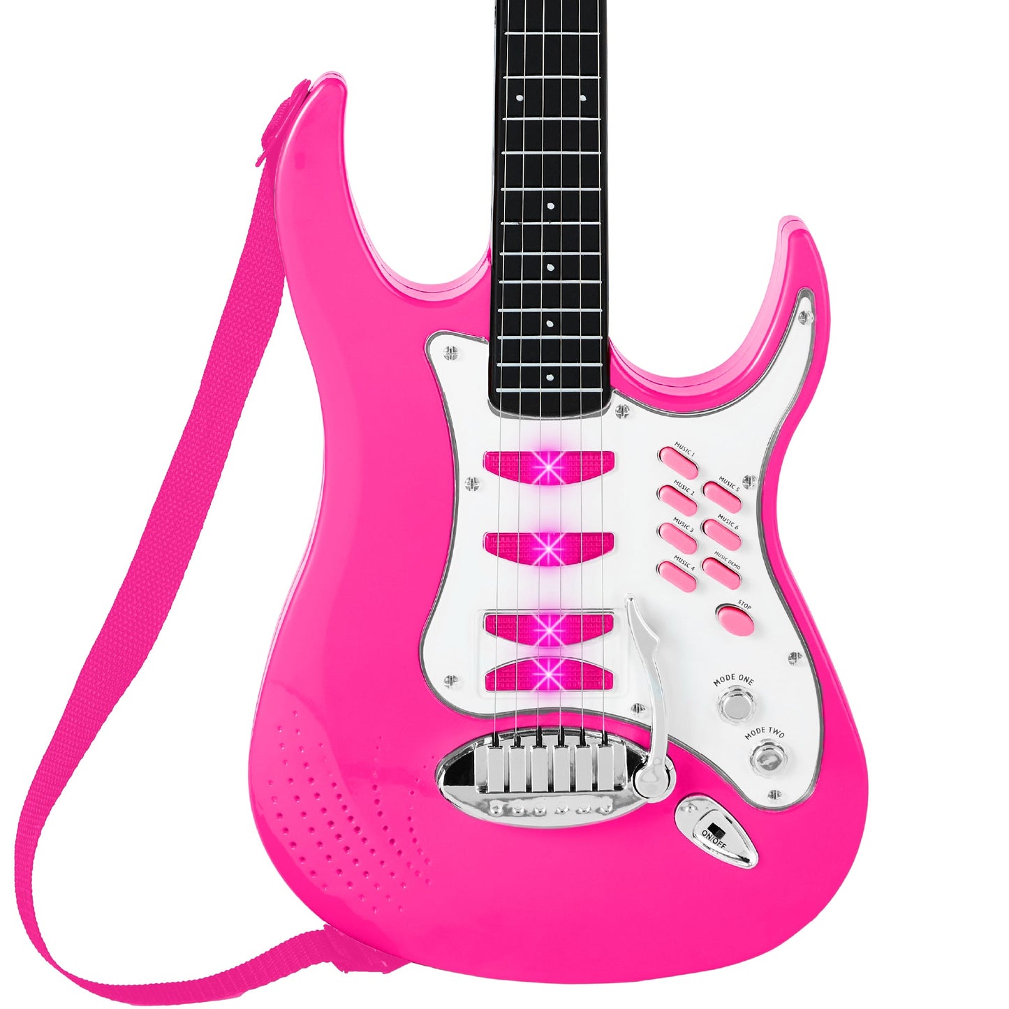 Kids Electric Guitar Toy Play Set w/ 6 Songs Microphone Amp