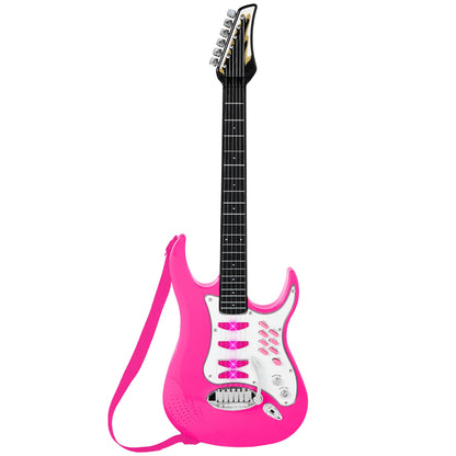 Kids Electric Guitar Toy Play Set w/ 6 Songs Microphone Amp
