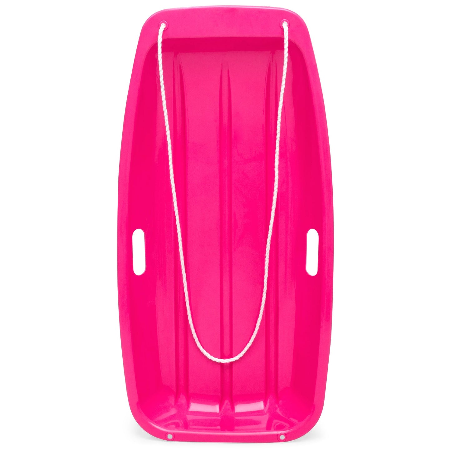 Kids Outdoor Plastic Toboggan Snow Sled Board w/ Pull Rope Handles - 35in