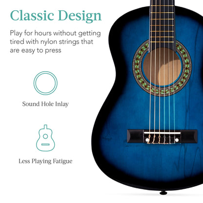 Kids Acoustic Guitar Beginner Starter Kit w/ Carrying Case - 30in