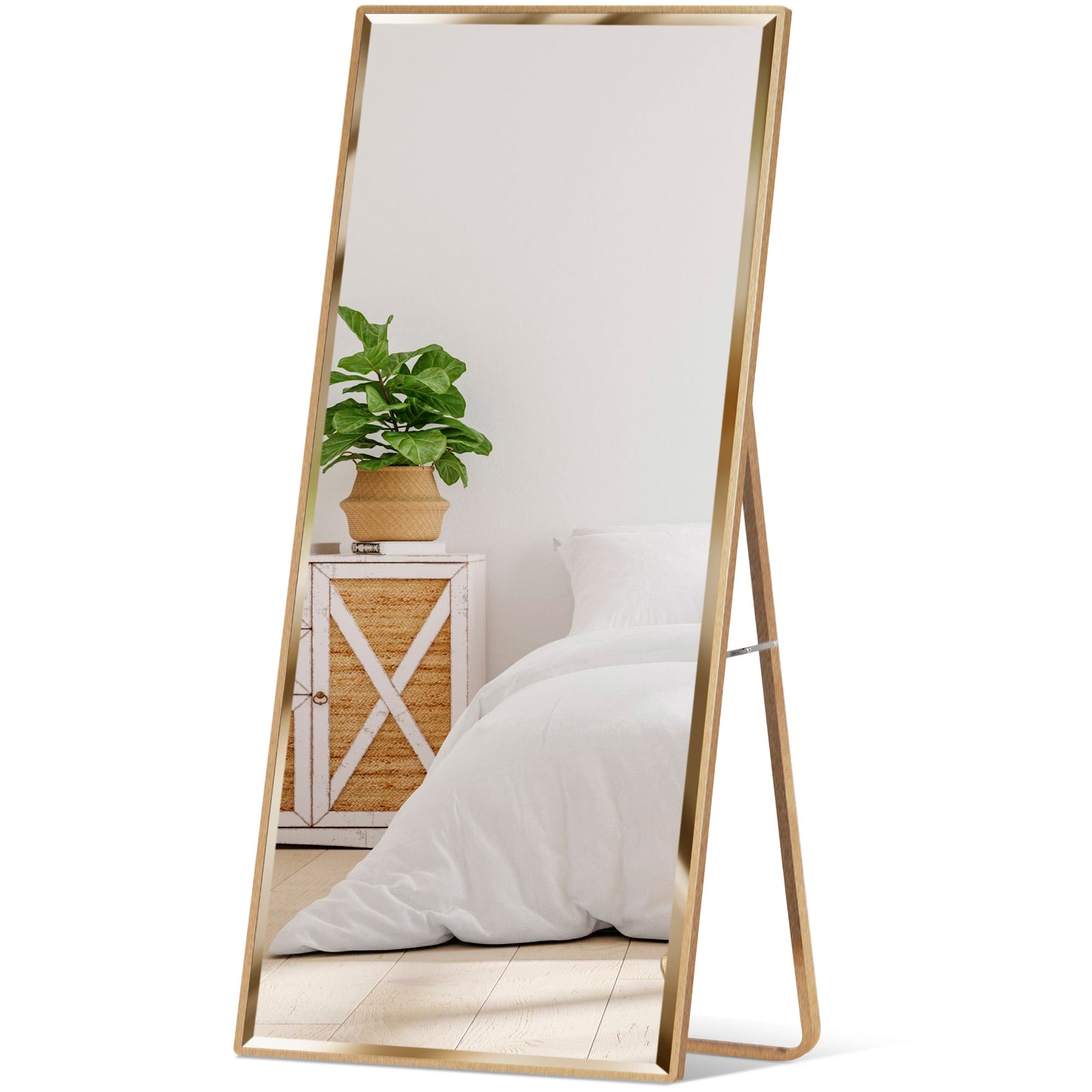 Large Full Length Mirror Wall Hanging & Leaning Floor Mirror - 65x22in
