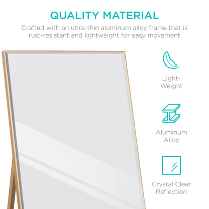 Large Full Length Mirror Wall Hanging & Leaning Floor Mirror - 65x22in