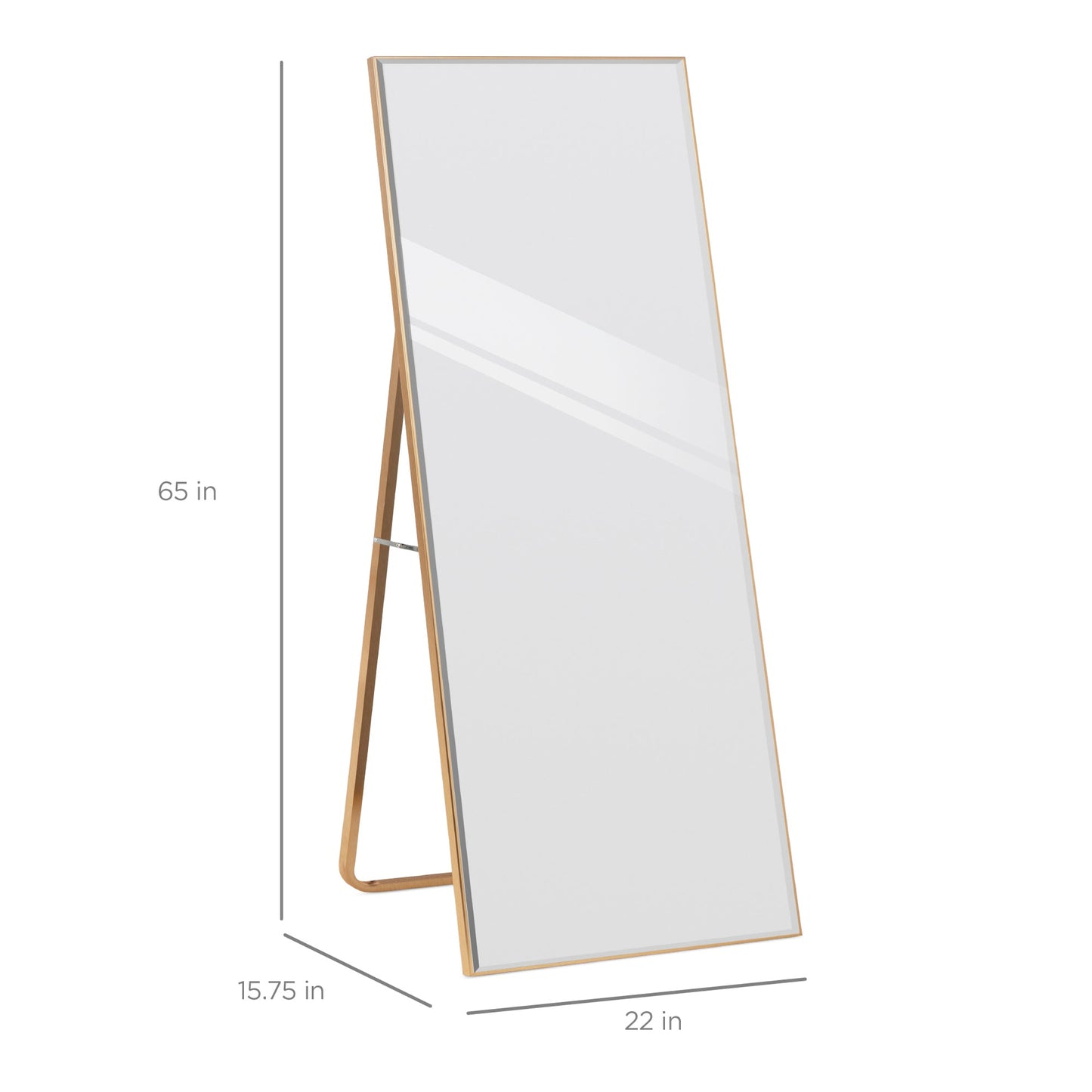 Large Full Length Mirror Wall Hanging & Leaning Floor Mirror - 65x22in