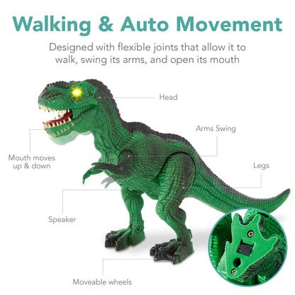 Kids Remote Control Dinosaur T-Rex w/ Light-Up LED Eyes Roaring Sounds