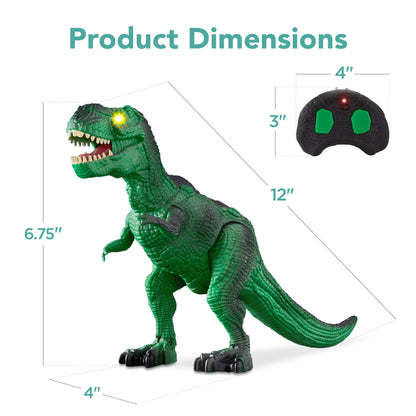 Kids Remote Control Dinosaur T-Rex w/ Light-Up LED Eyes Roaring Sounds