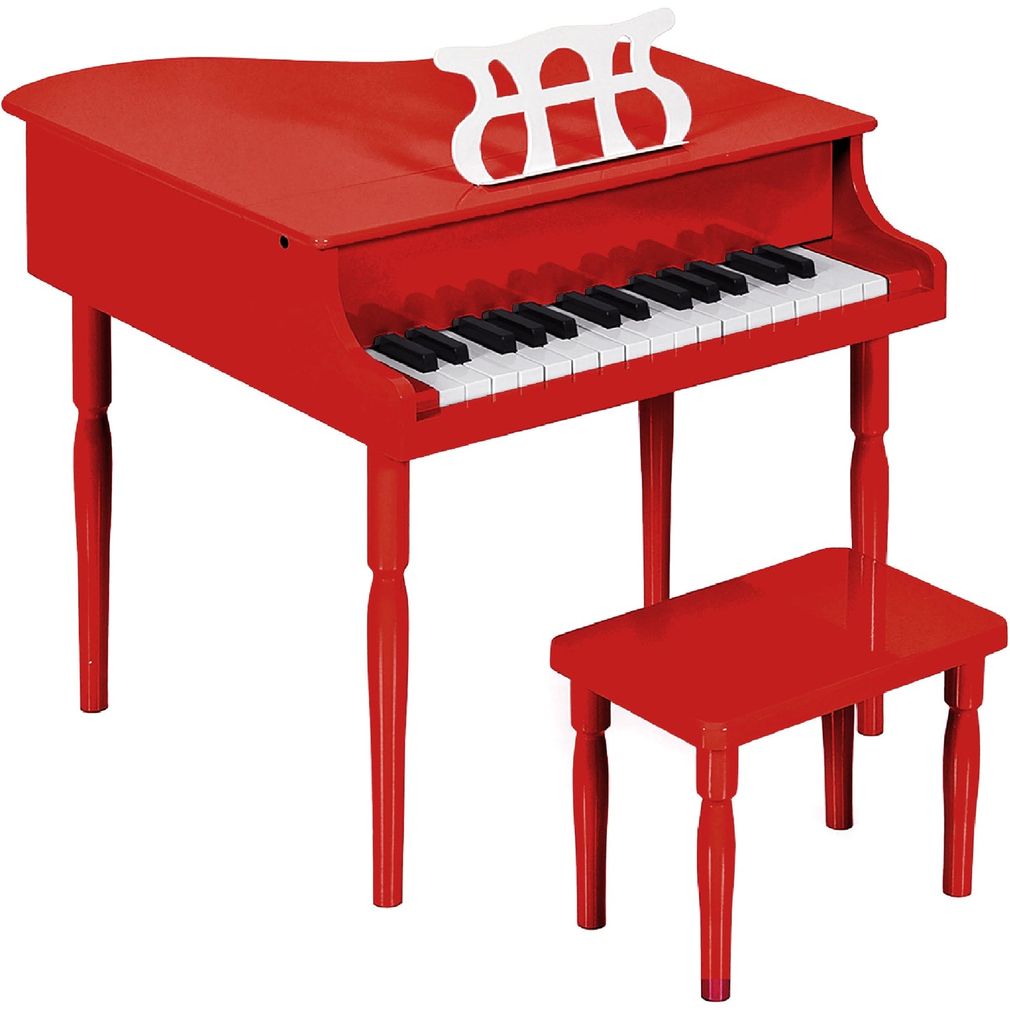 Kids Mini Wooden Grand Piano w/ Lid Bench Music Rack Song Book Stickers