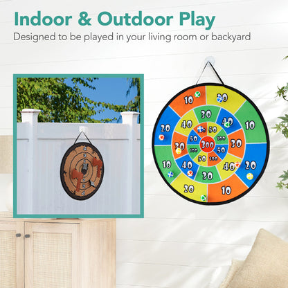 Large Double-Sided Dart Board Sticky Ball Axe Star Throwing Game