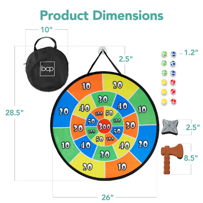 Large Double-Sided Dart Board Sticky Ball Axe Star Throwing Game