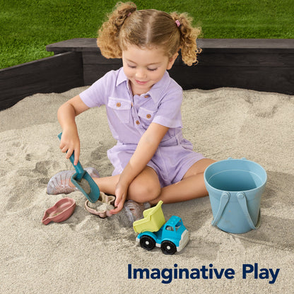 Kid's Wooden Octagonal Sandbox w/ Sand Cover 4 Reinforced Benches 8 Seats