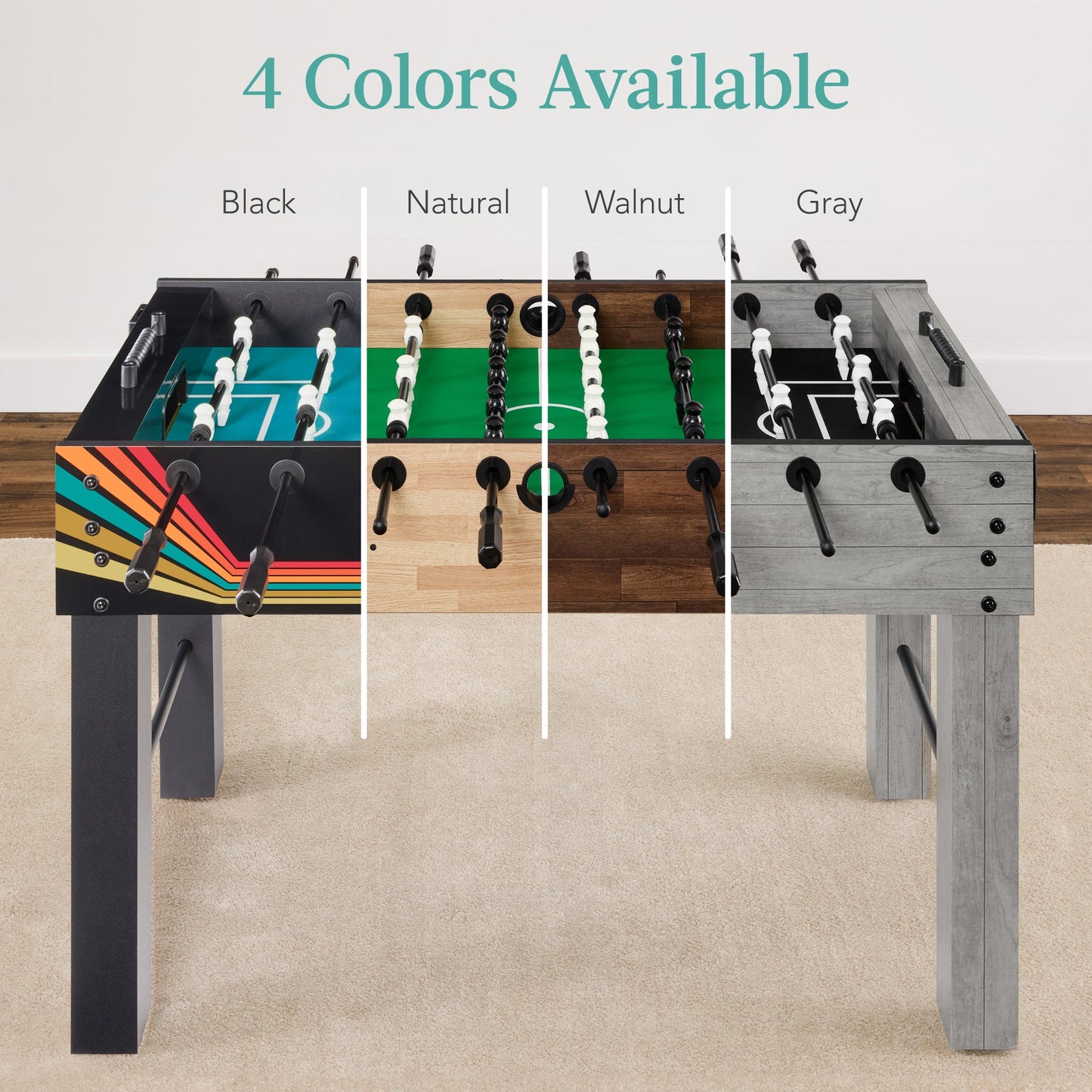 Large Full-Size Foosball Table w/ 2 Balls 2 Cup Holders - 54in
