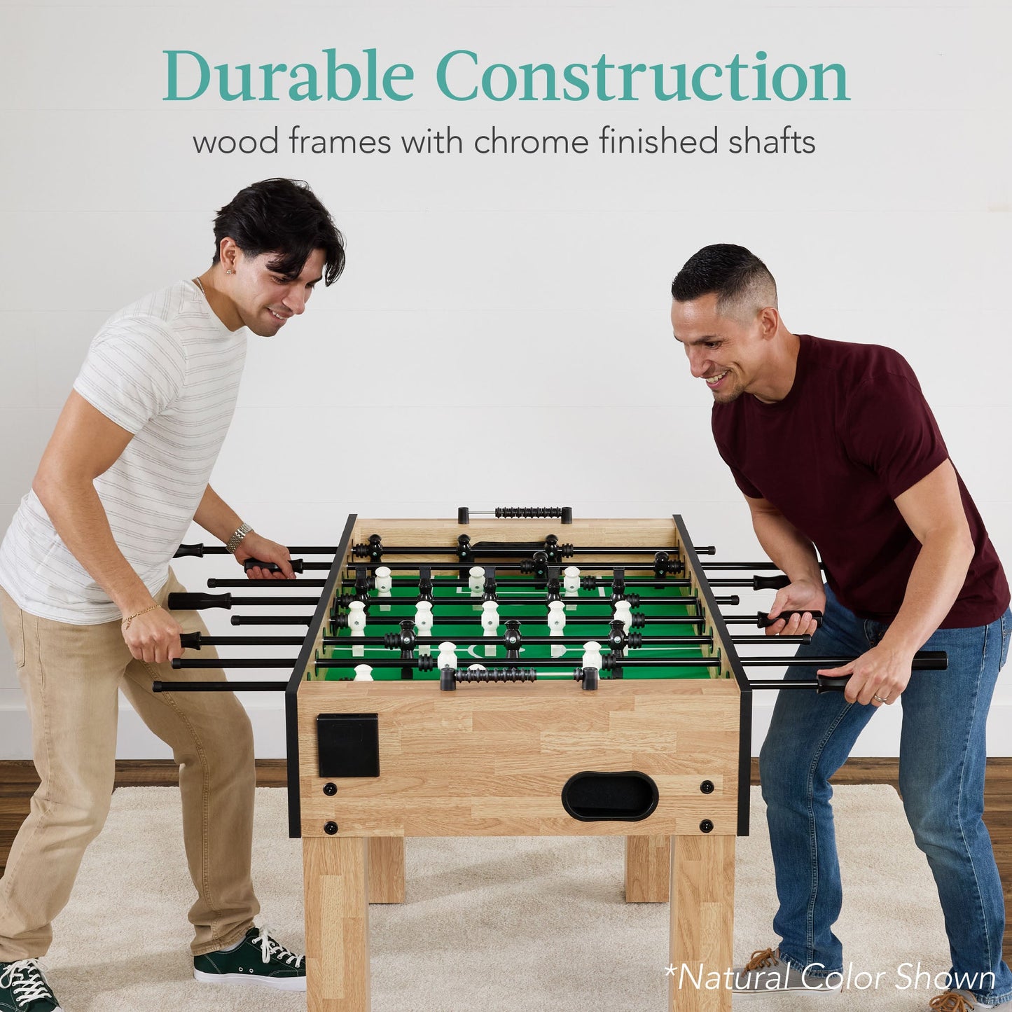 Large Full-Size Foosball Table w/ 2 Balls 2 Cup Holders - 54in