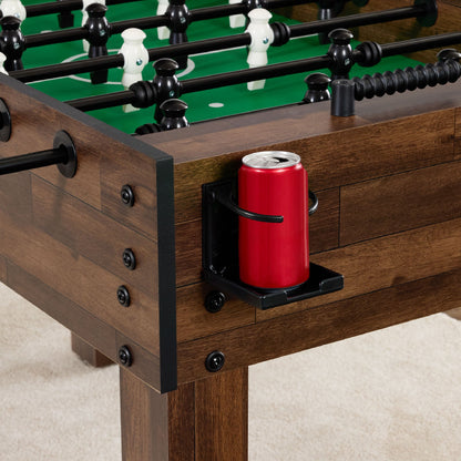 Large Full-Size Foosball Table w/ 2 Balls 2 Cup Holders - 54in