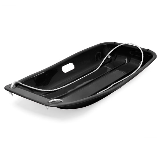 Kids Outdoor Plastic Toboggan Snow Sled Board w/ Pull Rope Handles - 35in