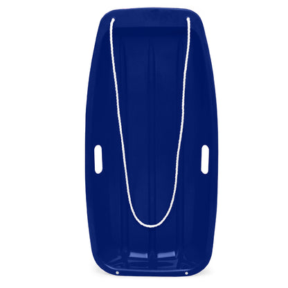 Kids Outdoor Plastic Toboggan Snow Sled Board w/ Pull Rope Handles - 35in