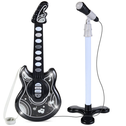 Kids Pretend Play Guitar Musical Instrument Toy w/ Microphone Stand - 19in